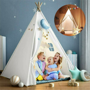 Large Cotton Canvas Children Kids Tent Teepee Indoor Indian Baby Playhouse Tipi 