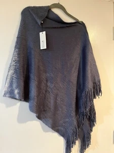 Molly Bracken V-Neck Pullover Shawl - Soft Blue - NWT - Picture 1 of 3