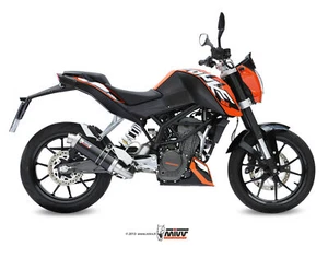 MIVV FULL SYSTEM EXHAUST FOR KTM 125 DUKE 2011 > 2016 GP BLACK INOX NO KAT - Picture 1 of 2