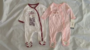 NBA Baby Girl's Cleveland Cavaliers One Piece Pajama 2pc Set Pink/White 0/3M - Picture 1 of 12