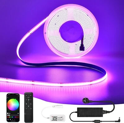 10M WIFI COB Led RGB Strip 24V Streifen RGB Dimmbar Selbstklebend APP Steuerbar - Bild 1 von 4