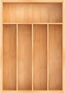 Bamboo Utensil Drawer Organizer, Kitchen Organizer for Flatware Cutlery, Tray 5 - Picture 1 of 1