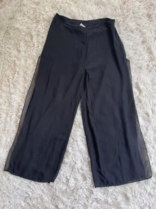 Rochas Paris wide legs pants with panels high rise side zipper black size 12 - Picture 1 of 8
