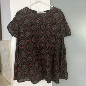 Machiko 100% Cotton Blouse with Pockets - Picture 1 of 8