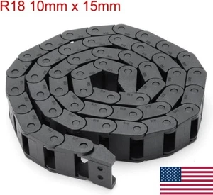 R18 10 x 15 mm interno H*interno W nero plastica portacavi catena di trascinamento 1M HO - Foto 1 di 3