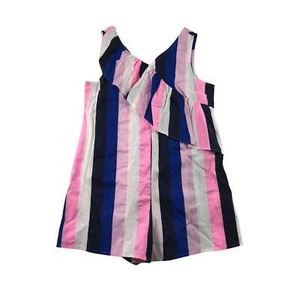 M&S Playsuit Age 9 Pink and Blue Stripy Loose Fit Cotton - Picture 1 of 12