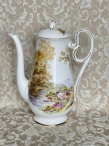 Shelley Heather Nature Scene Four Cup Coffee Pot/ Teapot Bone China England - Bild 1 von 21