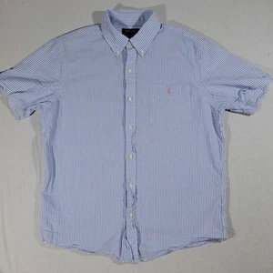 Polo Ralph Lauren Hemd Herren mittelblau gestreift Seersucker RL Untucked Fit SS - Bild 1 von 8