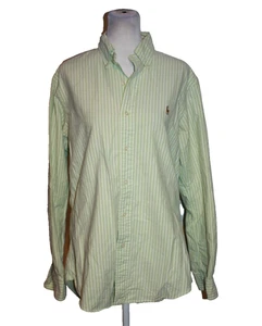 Polo Ralph Lauren Striped Shirt Custom Fit Women’s Size Small Lime Green Button - Picture 1 of 2