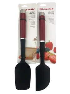 New KitchenAid Empire Red HERA 2 Piece Spatula Set - Spoon and Scraper - Picture 1 of 1
