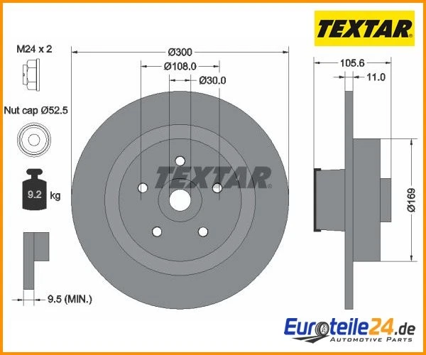 2 uds Disco de freno PRO TEXTAR 92252903 para Renault Clio III Foto 1 de 1