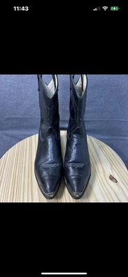 CAPEZIO Vintage 90’s Black Leather Boots Almond Toe Size 9.5m L600 Made In USA - Image 1 of 4