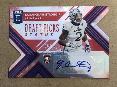 2018 Dorance Armstrong Jr. Elite Draft Status Die Cut Red Rookie Auto Card #219  - Image 1 of 4