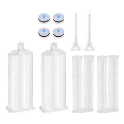 2Pcs 50ml 1:1 Epoxy Gun Adhesive Cartridge PP Dual Cartridge W Push Rod Mix Tube Foto 1 de 4