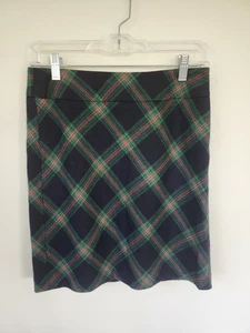 Vintage 90s Talbots Wool Plaid Tartan Straight Skirt Above Knee Academia Preppy - Picture 1 of 4