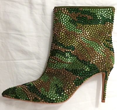 Kurt Geiger London Belgravia Camouflage Crystal Camo Booties 5 6.5 7.5 8.5 NEW - Image 1 of 4