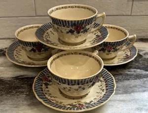Royal Doulton The Vernon D2154 Teetassen und Untertassen Antik 4er Set - Bild 1 von 5