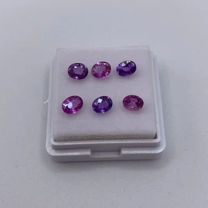 2.56ct Pack of 6 Unheated Natural Fancy Tanzanian Sapphires Oval Cut 5 x 4 mm - Picture 1 of 3