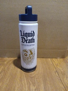 Liquid Death White Gold Slaughter Bottle 24 Oz Skull Stainless Steel - Picture 1 of 2
