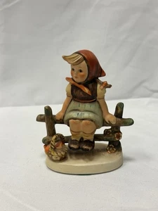 Goebel Hummel Figurine “Just Resting” #112 TMK-5/6 W. Germany Girl on Fence - Picture 1 of 8