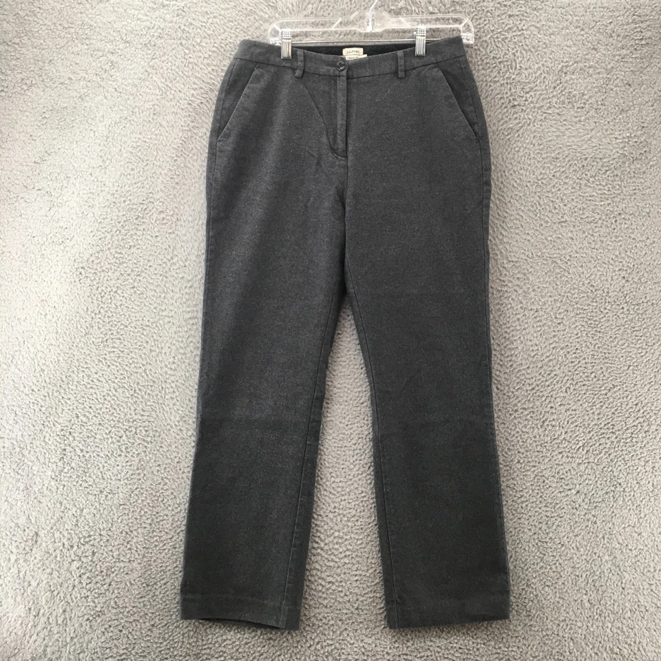 LL Bean Trouser Dress Pants Womens 10 (Actual 31x28.5) Gray Classic Fit Zip Fly - Image 1 of 4