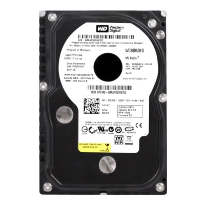 Western Digital Raptor 80GB 10000U/Min 16MB Cache SATA II WD800ADFS 3.5'' Inch - Image 1 of 2