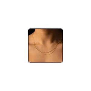 Layered Necklace Set, 14k Gold Plated Layered Gold Necklaces for Women Girls Dai - Picture 1 of 6