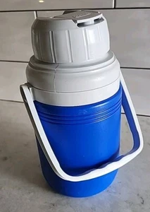 NWOT Coleman Thermos 9" Water Bottle Jug Beverage Cooler 1/3 Gallon Blue White - Picture 1 of 9