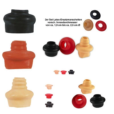 SEVEN CREATIONS Juego de 3 manguitos de repuesto de látex para bomba de pene bomba de potencia accesorios Ø 1,9-2,5 cm