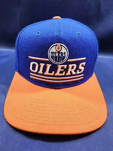Vintage Starters Edmonton Oilers Hat Blue Adjustable Snapback Wool Cap - Picture 1 of 12