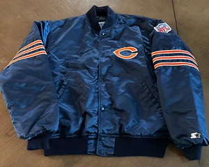 Chaqueta de satén vintage de los 80 Starter Chicago Bears NFL para hombre XL Pro Starter - Imagen 1 de 10