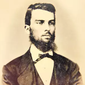 Foto antigua de retrato tipo tinte joven caballero en alfombrilla de cartón c. 1800 - Imagen 1 de 4