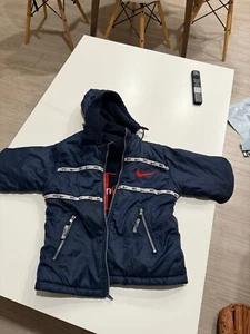 Vintage REVERSIBLE RARE Nike x calvin klein Hoodie Sportswear Kids M zip up - Picture 1 of 3