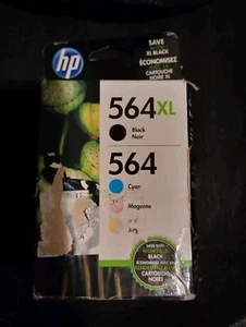 HP 564Xl Black & 564 Color Standard Ink Cartridges Expires 2017 - Picture 1 of 8