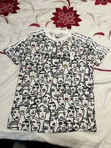 Adidas Originals x Fiorucci Faces Pop Art AOP Graphic T-Shirt - Size UK 8 - Picture 1 of 13