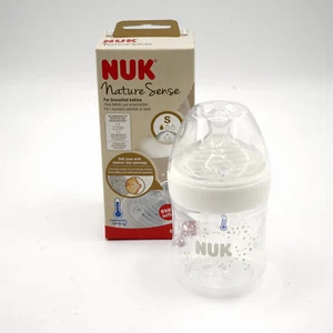 NUK Nature Sense 150ml Baby Bottle Silicone Teat S-Flow Temperature Control New - Picture 1 of 8