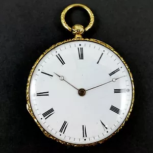 ANTIQUE 18K GOLD MARKED FRENCH POCKET WATCH NO. 5713 RUE ST HONORE A PARIS - Picture 1 of 10