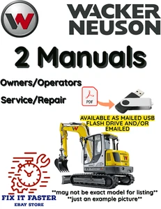 WACKER NEUSON ET24 EXCAVADORA DE ORUGAS OPERADOR SERVICIO MANUAL DE REPARACIÓN PDF USB - Imagen 1 de 3