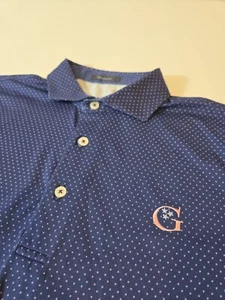 Turtleson Shirt Herren mittelblau Polo Golf Performance Stretch gepunktet geometrisch - Bild 1 von 7