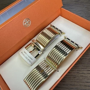 NEUF ✅ TORY BURCH BUDDY BRACELET OR BRACELET POUR APPLE WATCH 38 mm 40 mm 41 mm TBS0060 - Photo 1 sur 12