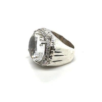 Anillo de bambú Estate John Hardy JH plata esterlina topacio blanco zafiro blanco Batu Foto 1 de 4