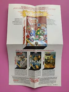 Nintendo NES Taito Wham! Insert Poster TAI-NES-US Renegade Bubble Bobble NICE!! - Picture 1 of 4