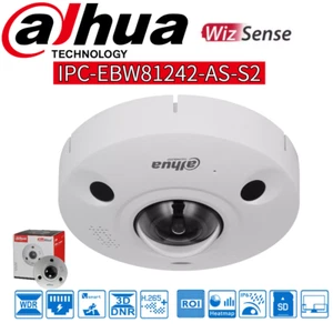 Dahua 12MP Fisheye IPC-EBW81242-AS-S2 1.85mm IR Audio WizMind PoE+ IP Camera US - Picture 1 of 21
