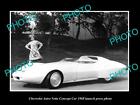 OLD POSTCARD SIZE PHOTO OF 1968 CHEVROLET VETTE CONCEPT CAR LAUNCH PRESS PHOTO