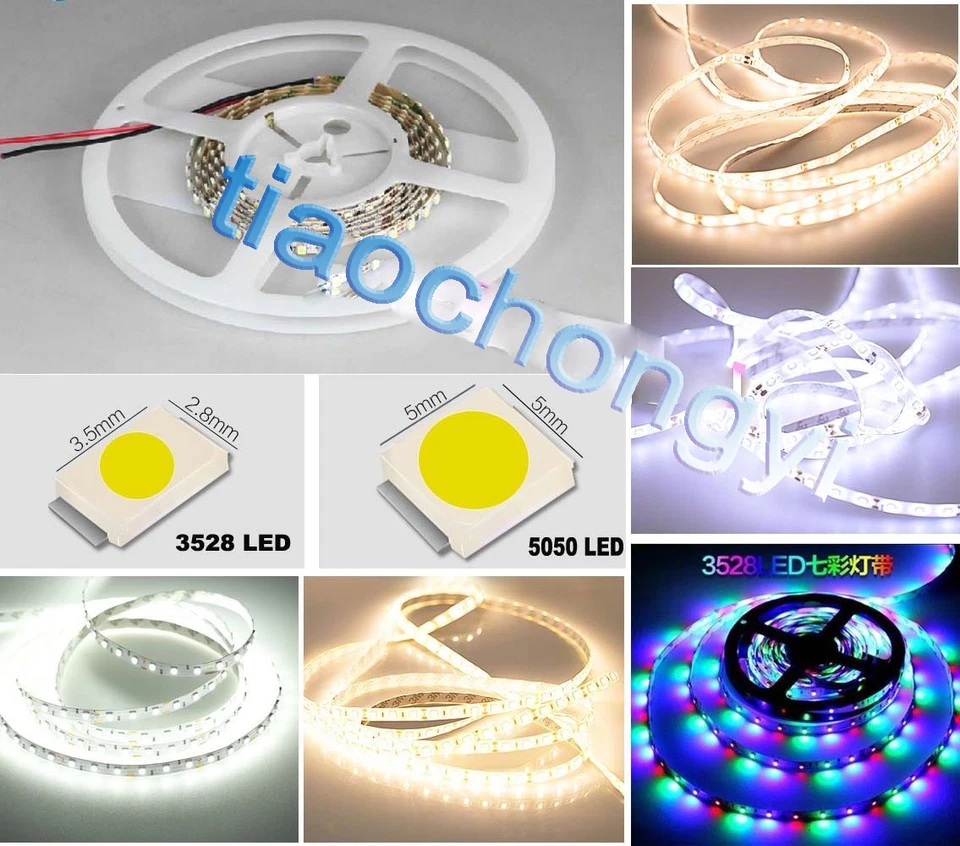5M 3528 5050 SMD 300 led Flexible strip light RGB warm white, cool white 12VDC - Image 1 of 1