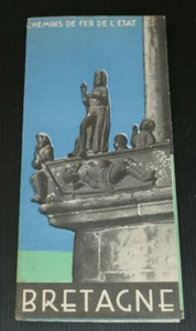 ANCIEN DEPLIANT TOURISTIQUE PUBLICITE TOURISME VOYAGE TRAIN BRETAGNE CIRCA 1930 - Picture 1 of 3