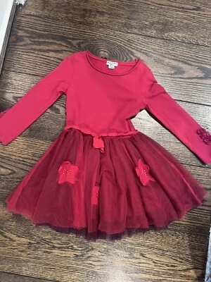 Girls Red Tulle Party Dress - Imagem 1 de 4