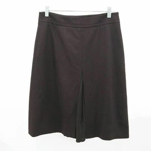 Burberry Brit A-Line Skirt Womens Wool Cashmere Stretch Brown US4 UK6 Box Pleat - Picture 1 of 8