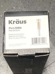 Kraus PU-L10BG Bathroom Pop-Up Drain Assembly for Vessel Sinks W/O Overflow New - Picture 1 of 2