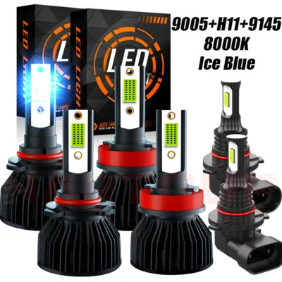For Nissan Maxima 2009-2014 6Pcs LED Headlight Hi/Lo+Fog Light Bulbs Combo Kit - Image 1 of 4